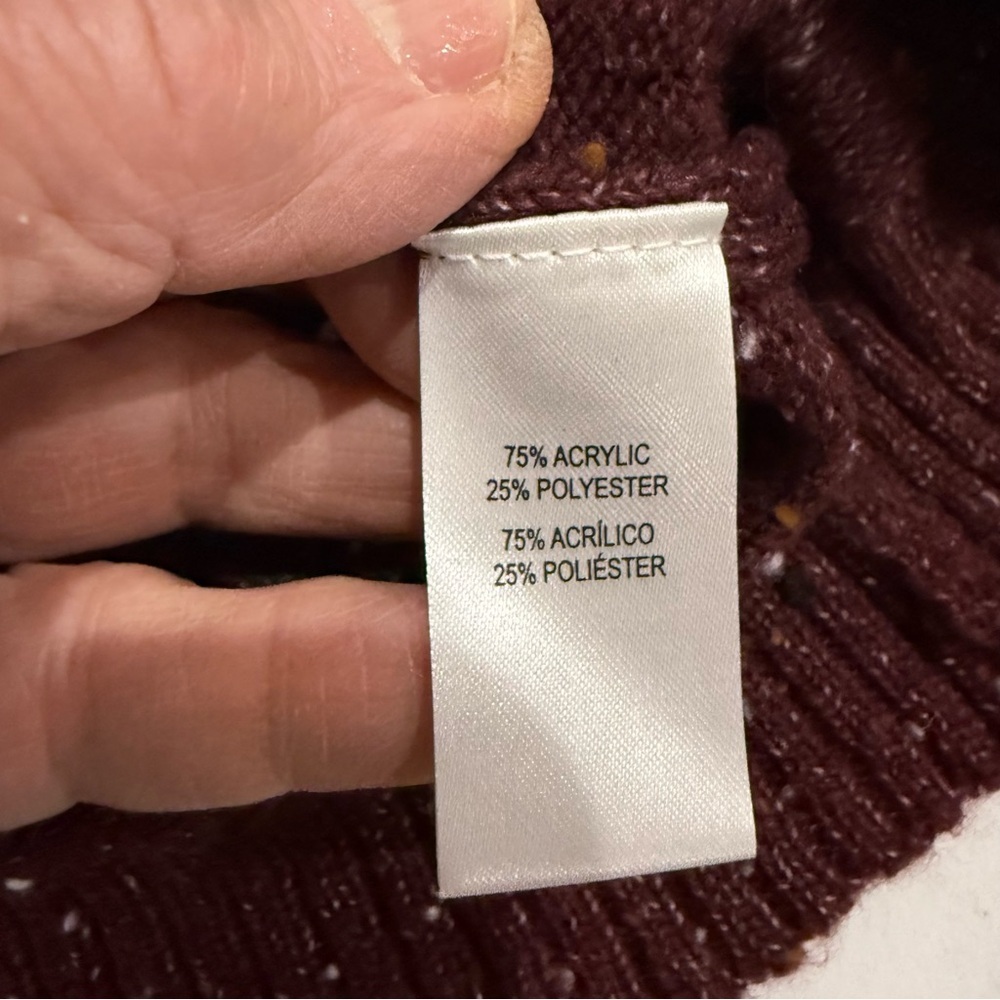 Original Weatherproof Vintage Fair Isle Sweater Burgundy/Grey Women’s Size Large - Picture 7 of 8